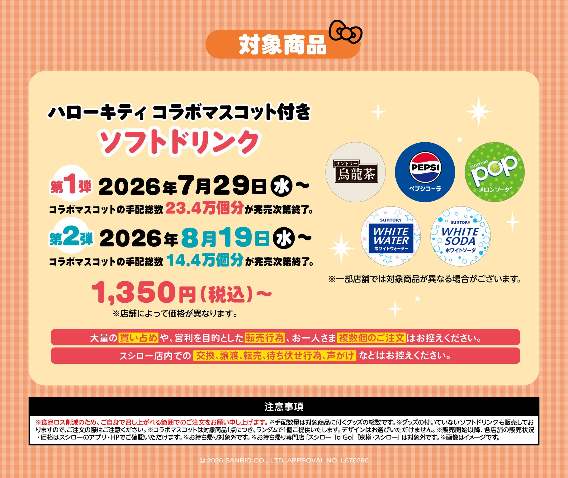 《日本壽司郎 × Hello Kitty》限定飲料特典「聯名吉祥物吊飾」登場!共推出 9 款限定造型