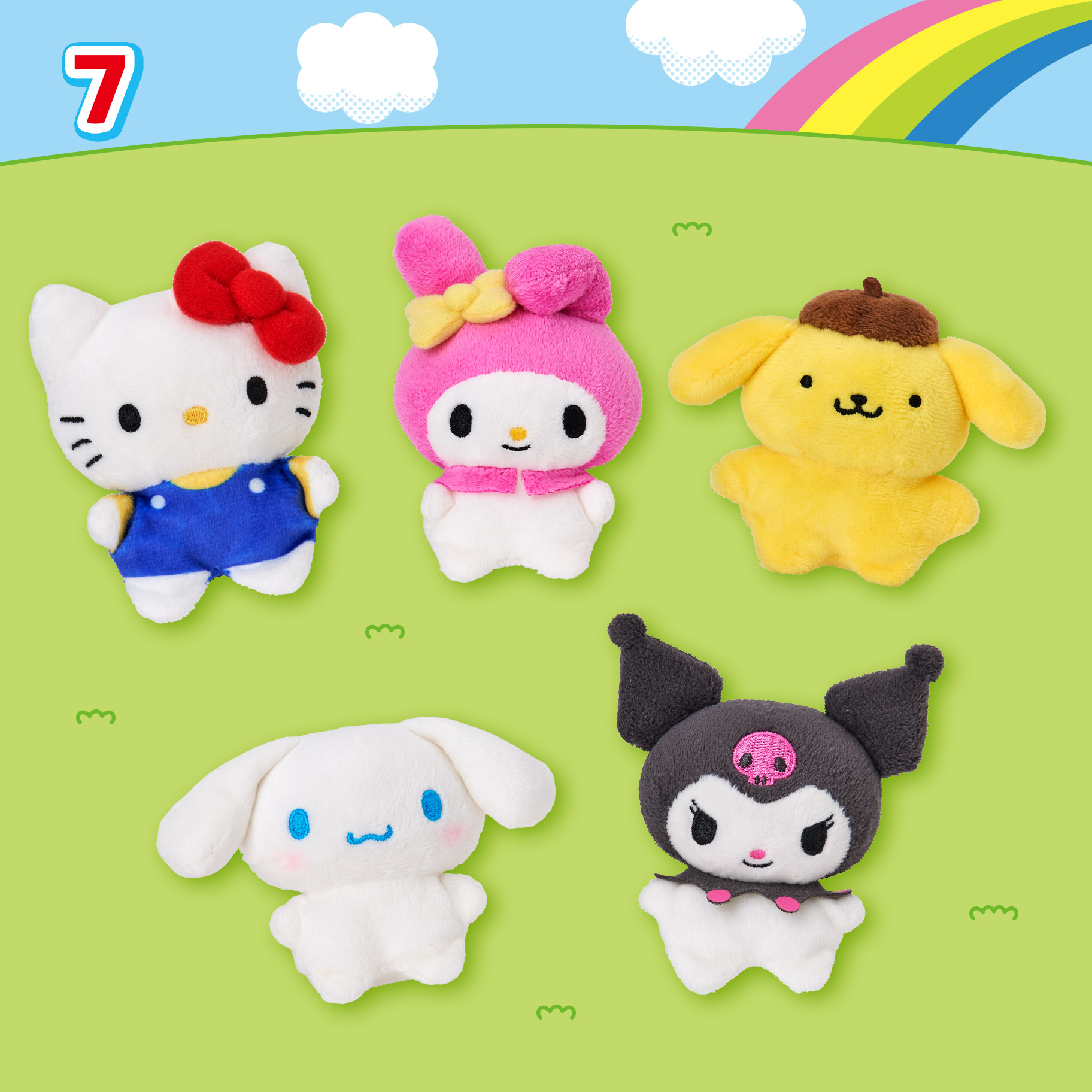 《Super Cute Adventures 三麗鷗超級可愛大冒險》「絨毛系列」迷你絨毛玩偶第三彈!Hello Kitty、美樂蒂、布丁狗、大耳狗、酷洛米款